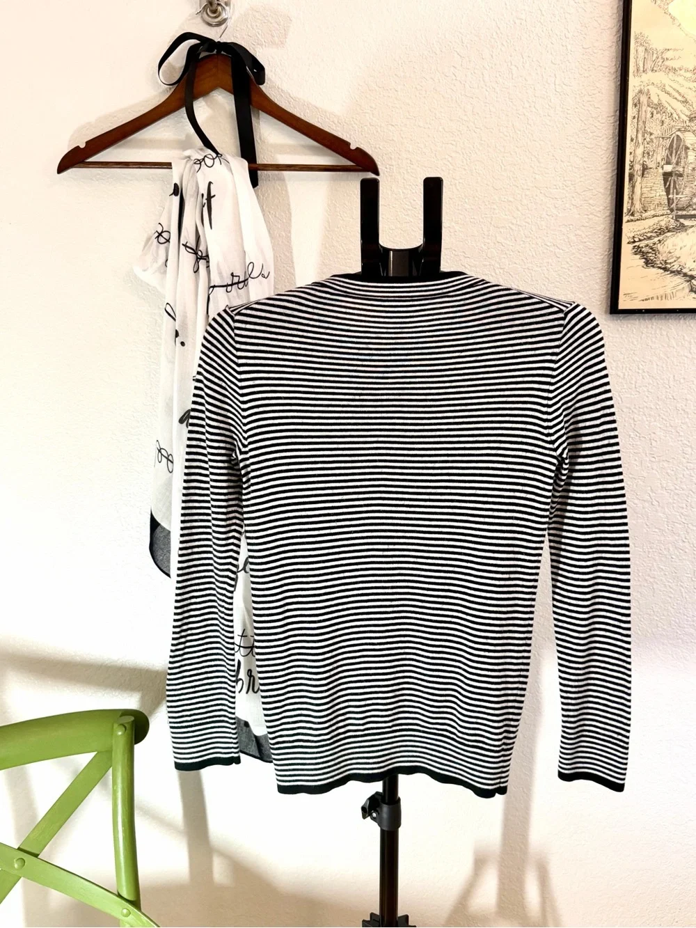 Kate Spade New York Striped Cardigan Rosette Flower Applique Size XS